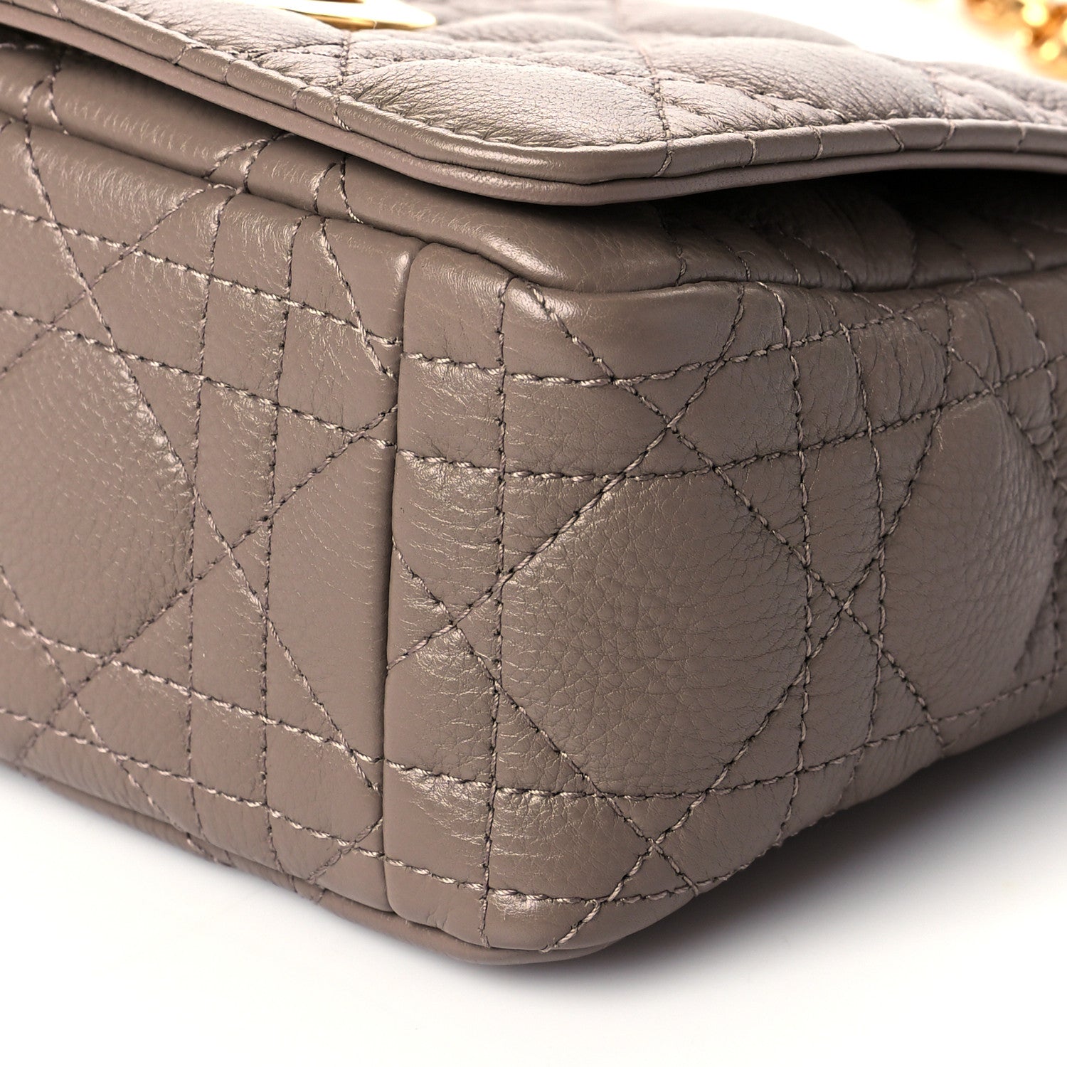 Christian Dior Calfskin Cannage Small Caro Bag Taupe 10 of 11