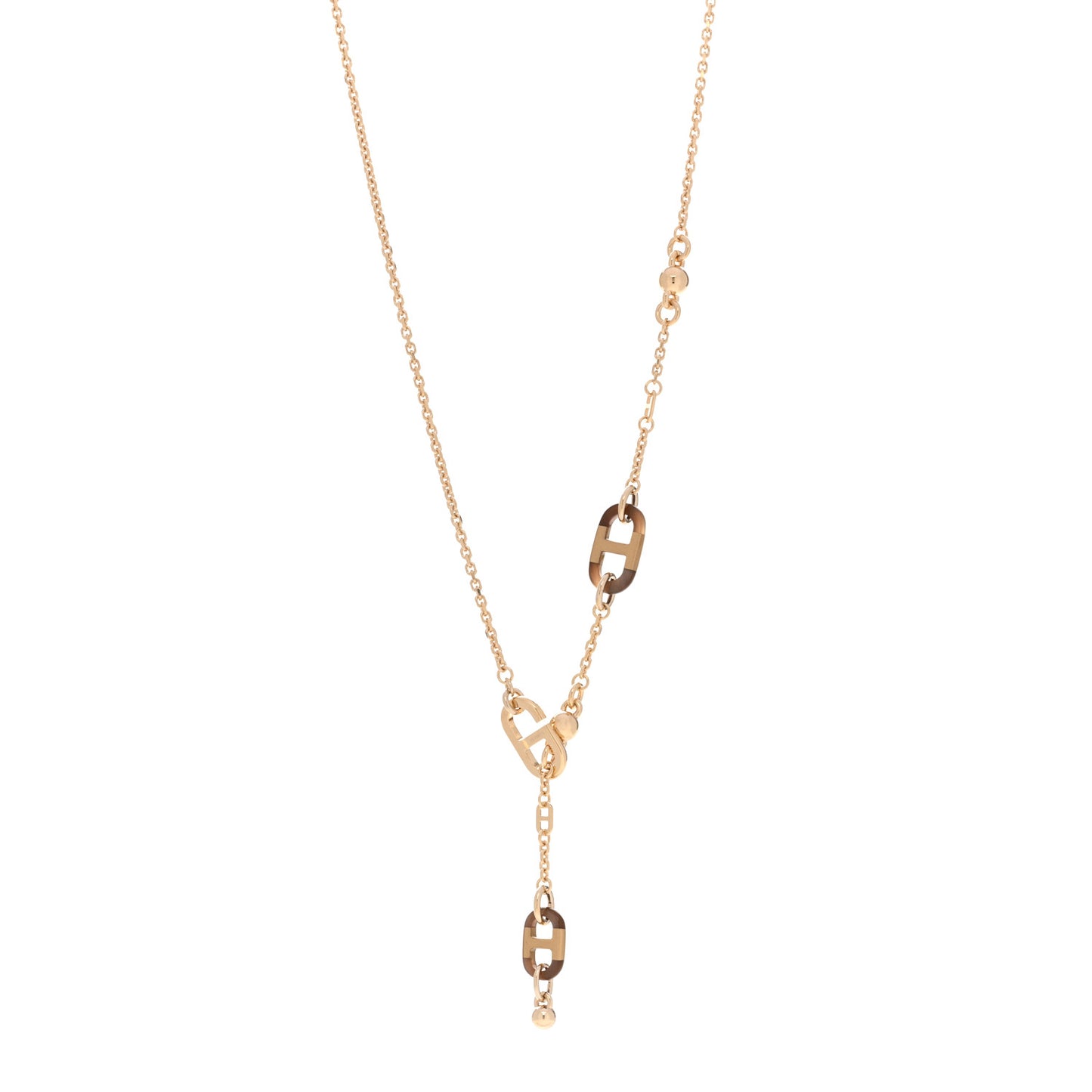 Lacquered Horn Permabrass Sur Mer Necklace Small Model Gold Black