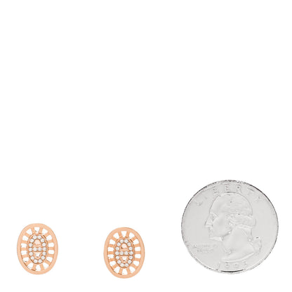 Hermes 18K Rose Gold Diamond Chaine d'Ancre Divine Stud Earrings 2 of 5
