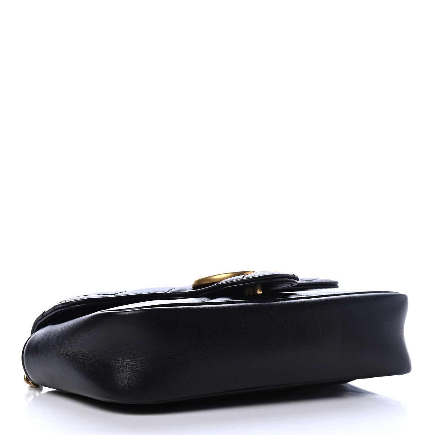 Calfskin Matelasse Super Mini GG Marmont Shoulder Bag Black