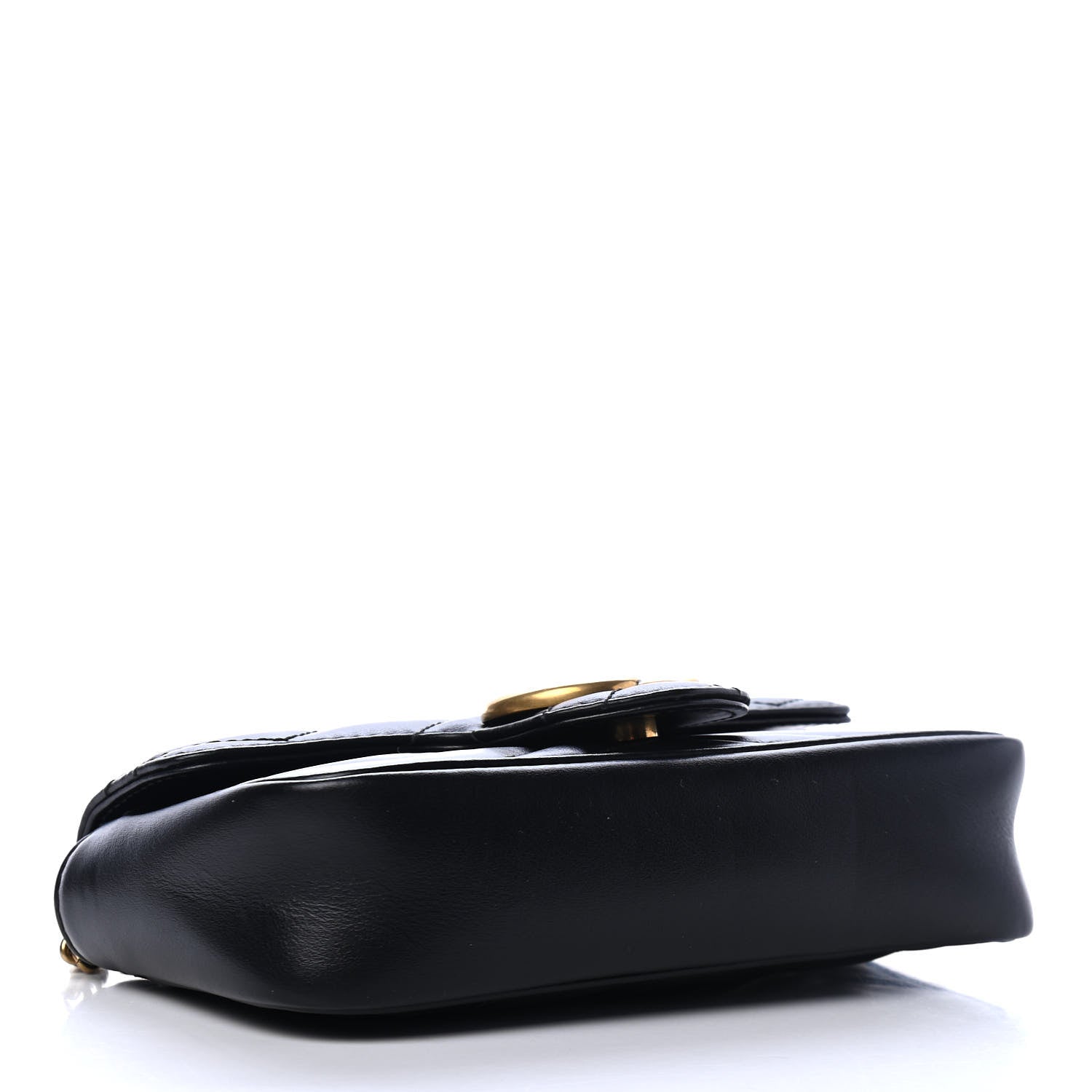 Gucci Calfskin Matelasse Super Mini GG Marmont Shoulder Bag Black 3 of 4