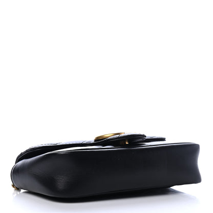 Gucci Calfskin Matelasse Super Mini GG Marmont Shoulder Bag Black 3 of 4