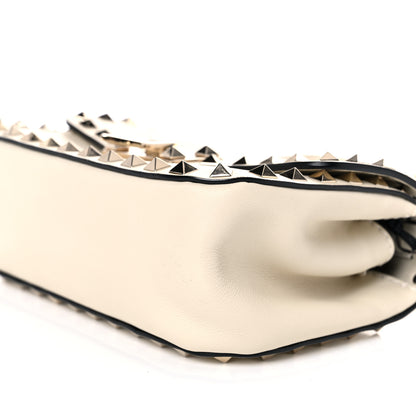 Valentino Garavani Vitello Mini Rockstud Flap Saddle Crossbody Bag Light Ivory 8 of 9