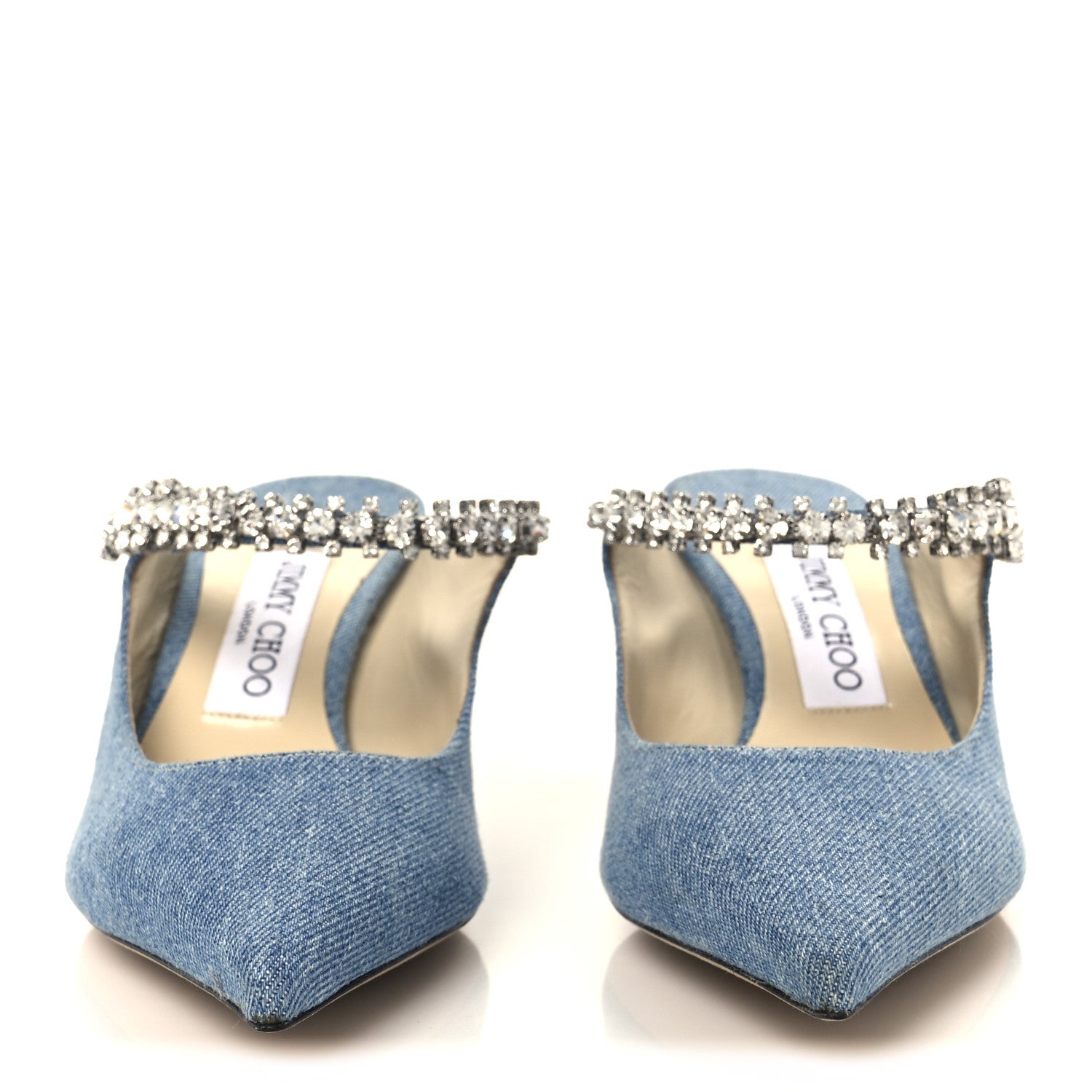 Jimmy Choo Denim Crystal Bing 65 Pumps 37.5 Blue 3 of 8