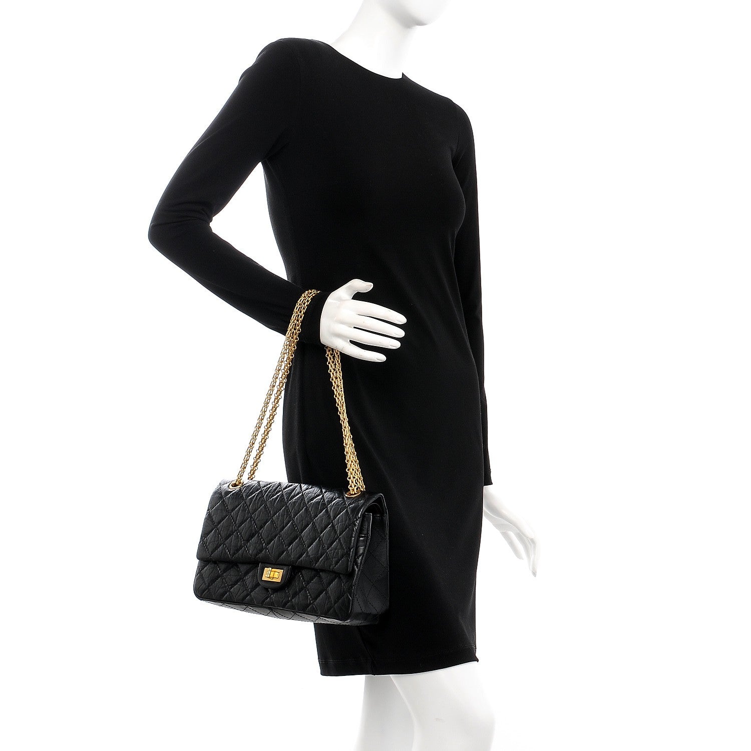 Chanel Aged Calfskin Quilted 2.55 Reissue 226 Flap Black 3 of 9