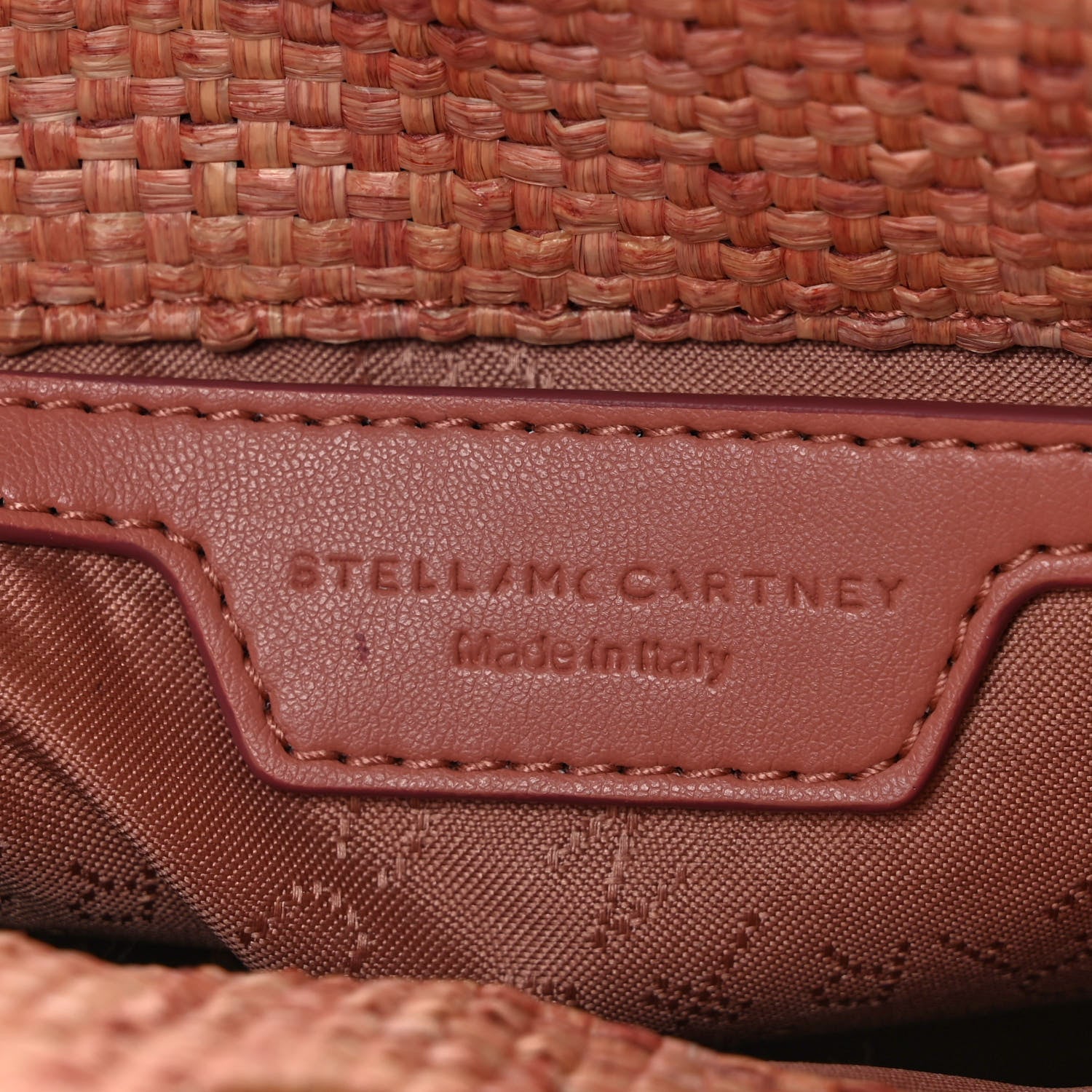 Stella McCartney Metallic Woven Raffia Tiny Fold Over Falabella Pink Gold 5 of 7