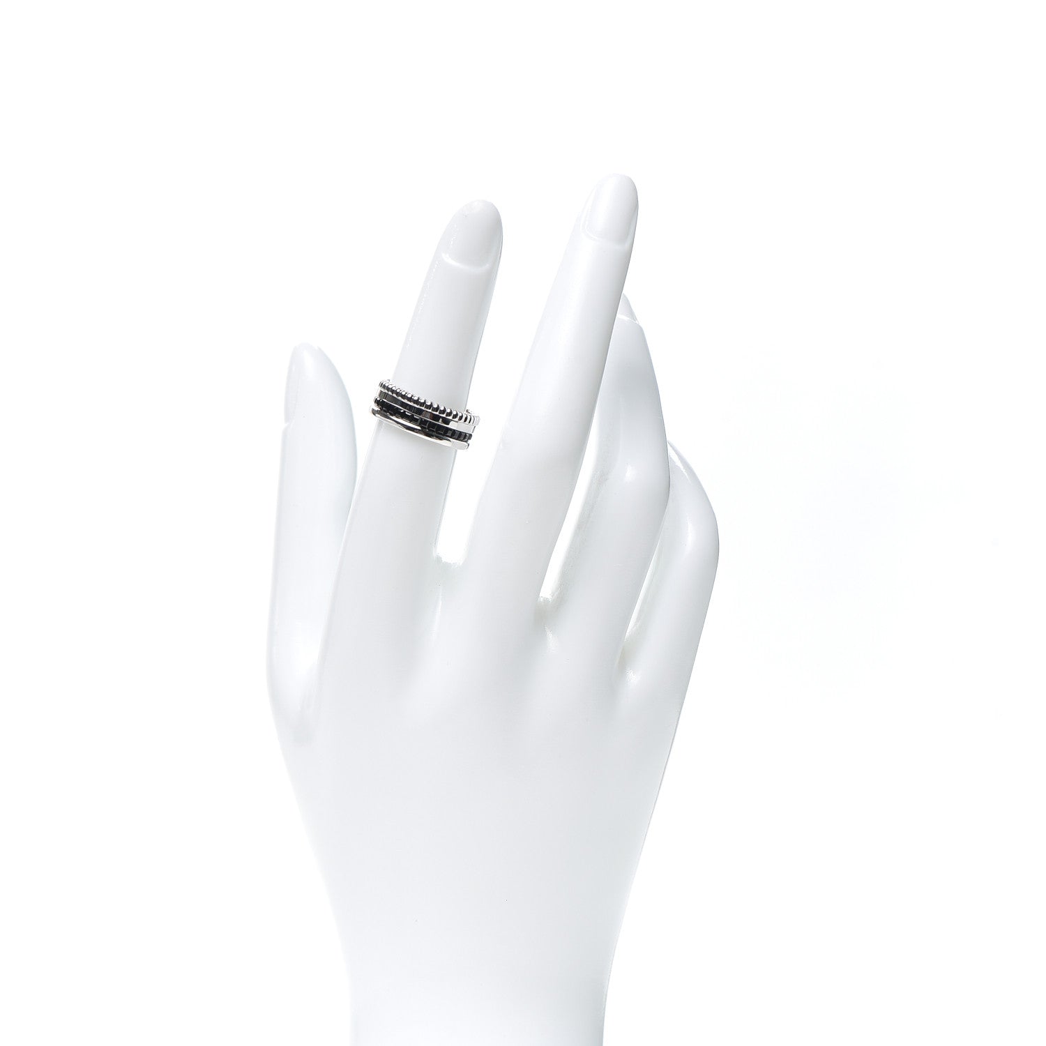 Boucheron 18K White Gold PVD Small Quatre Black Edition Ring 51 5.75 2 of 7
