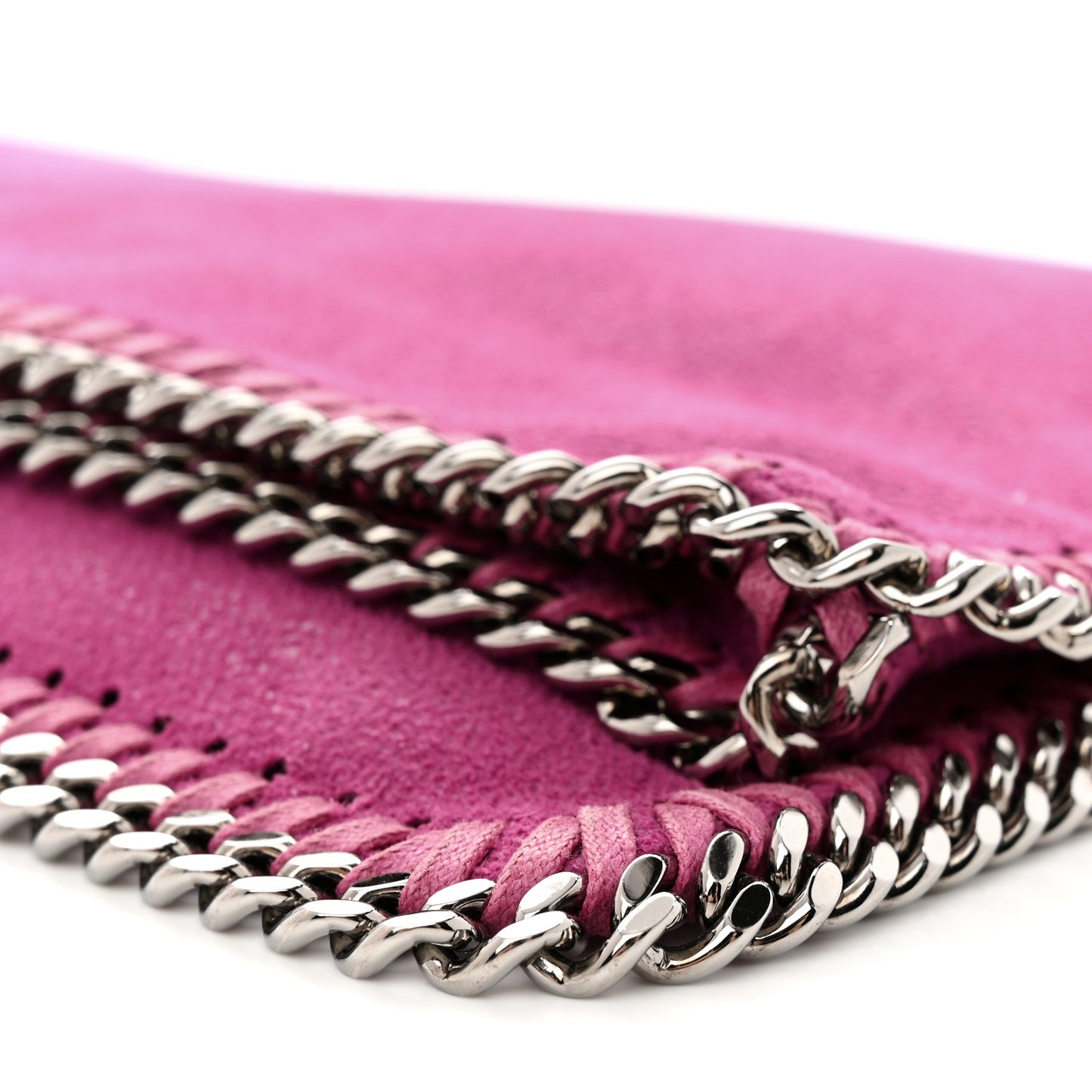 Shaggy Deer Falabella Fold Over Clutch Hot Pink