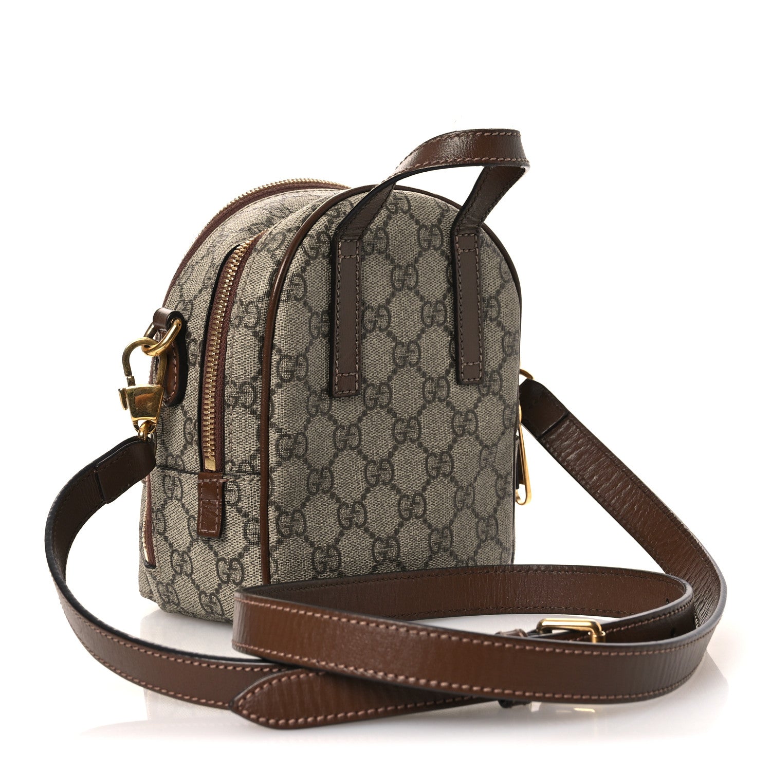 Gucci GG Supreme Monogram Azalea Calfskin Retro Interlocking G Multi-Function Bag Beige Ebony Brown Sugar 2 of 14