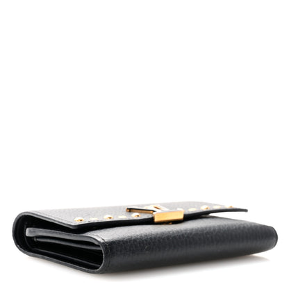 Louis Vuitton Taurillon Capucines Studded Compact Wallet Black 4 of 13
