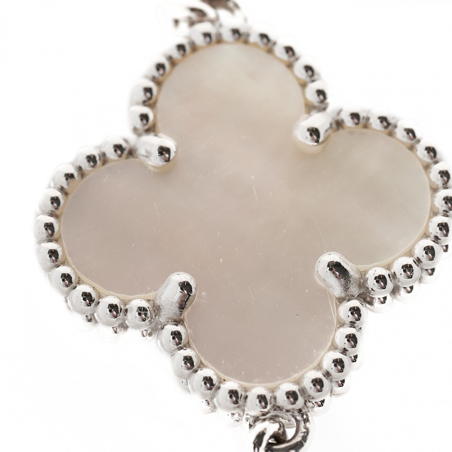 Van Cleef & Arpels 18K White Gold Mother of Pearl 5 Motifs Vintage Alhambra Bracelet 6 of 7