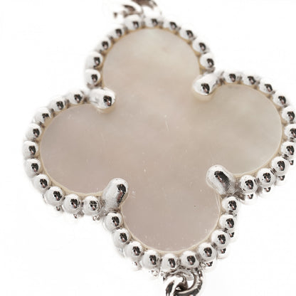 Van Cleef & Arpels 18K White Gold Mother of Pearl 5 Motifs Vintage Alhambra Bracelet 6 of 7