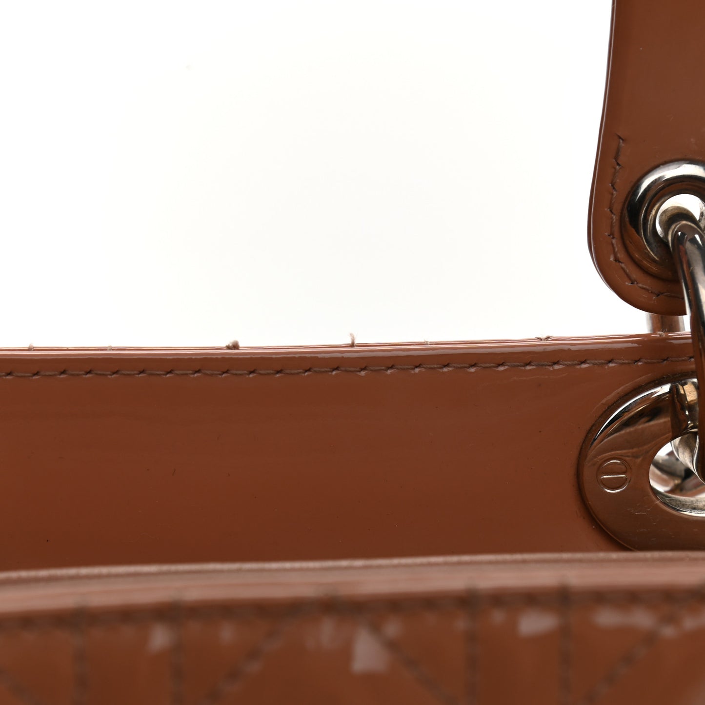 Patent Cannage Medium Lady Dior Beige