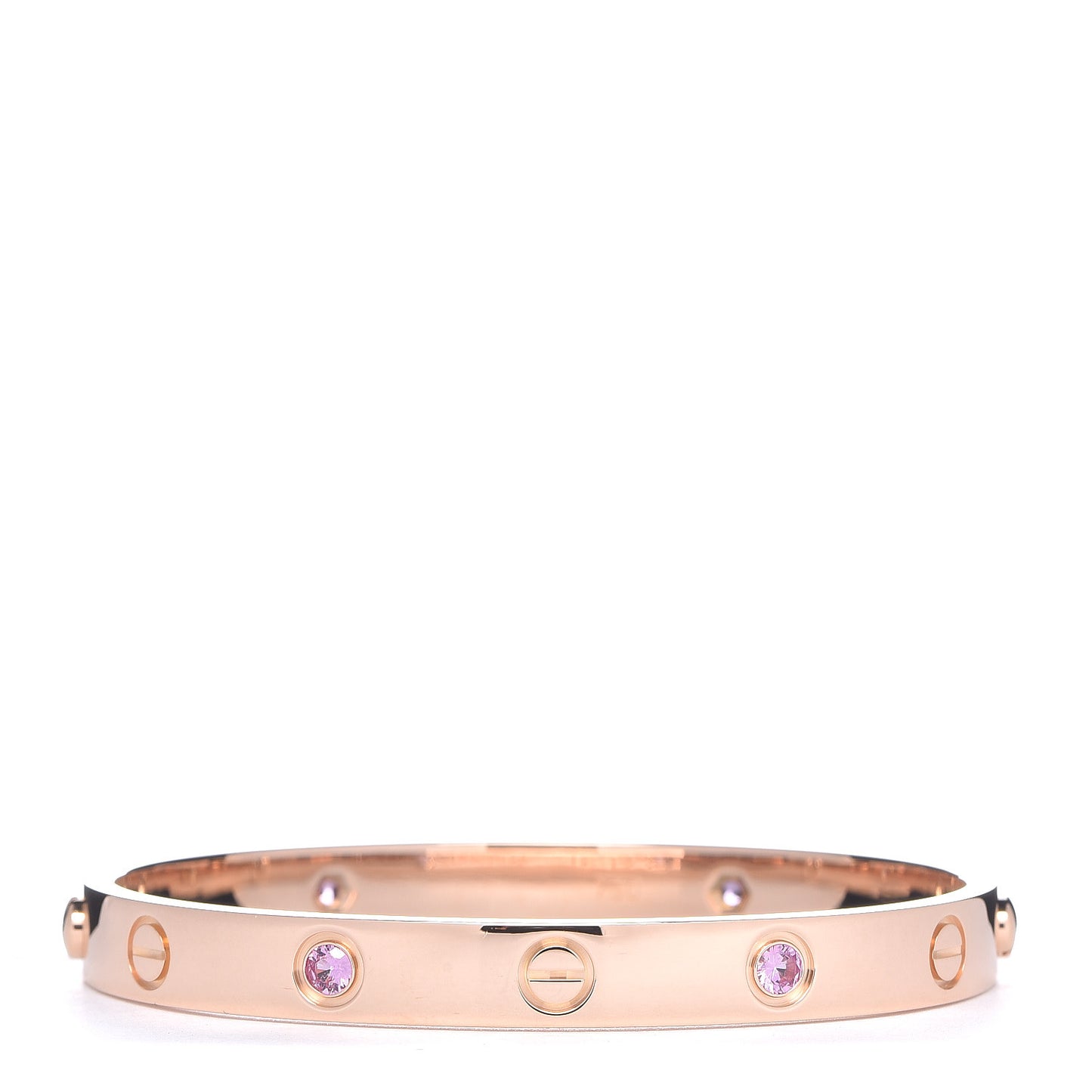 18K Pink Gold 4 Pink Sapphire LOVE Bracelet 16
