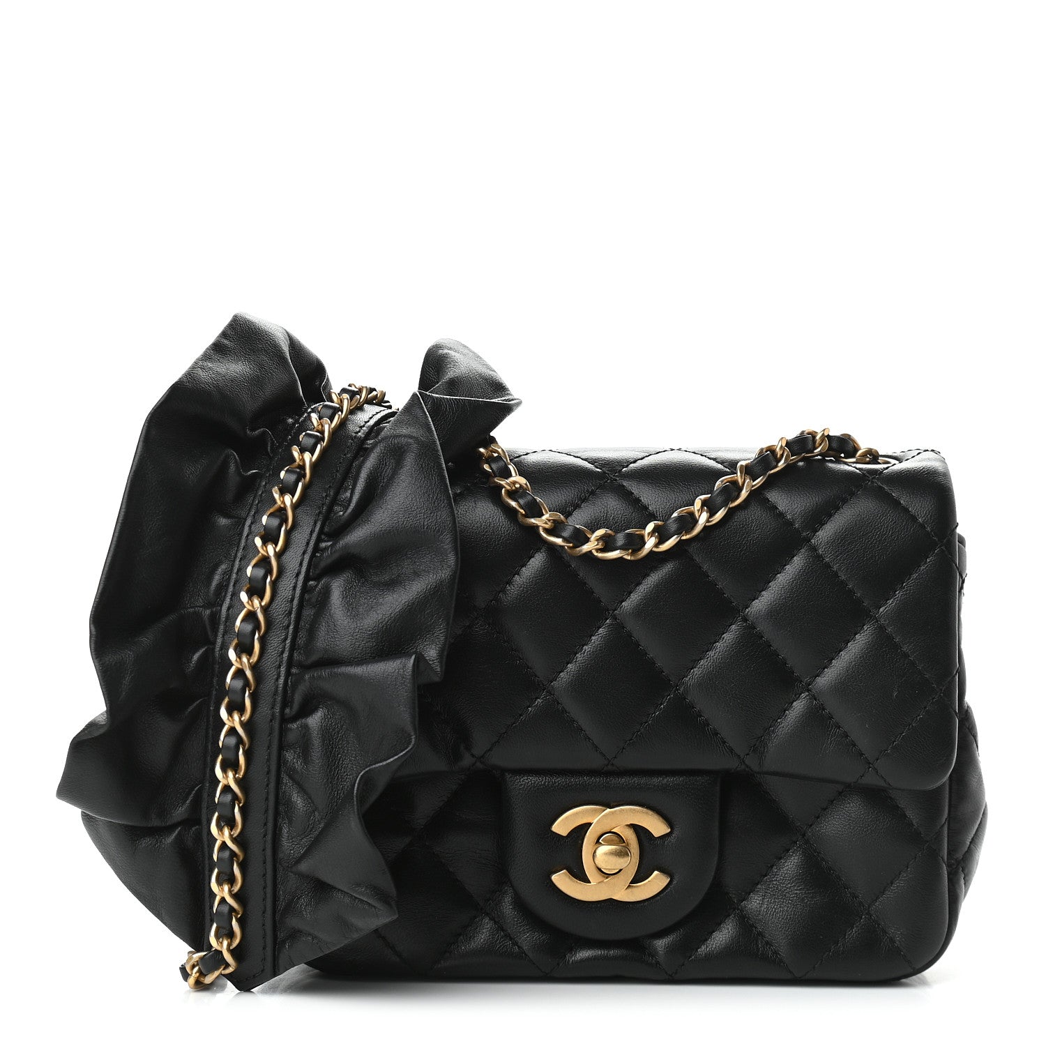 Chanel Lambskin Quilted Mini Romance Square Flap Black 1 of 9
