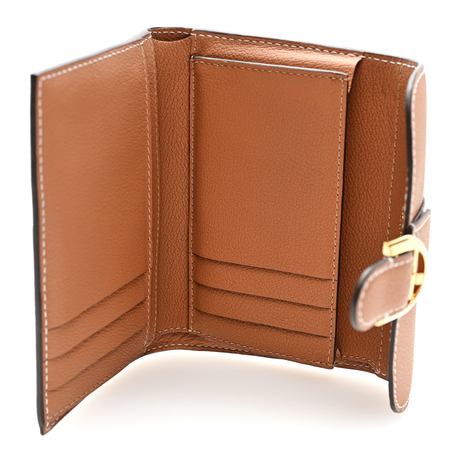 Delvaux Grained Rodeo Calfskin Brillant Compact Wallet Vegetal 6 of 7