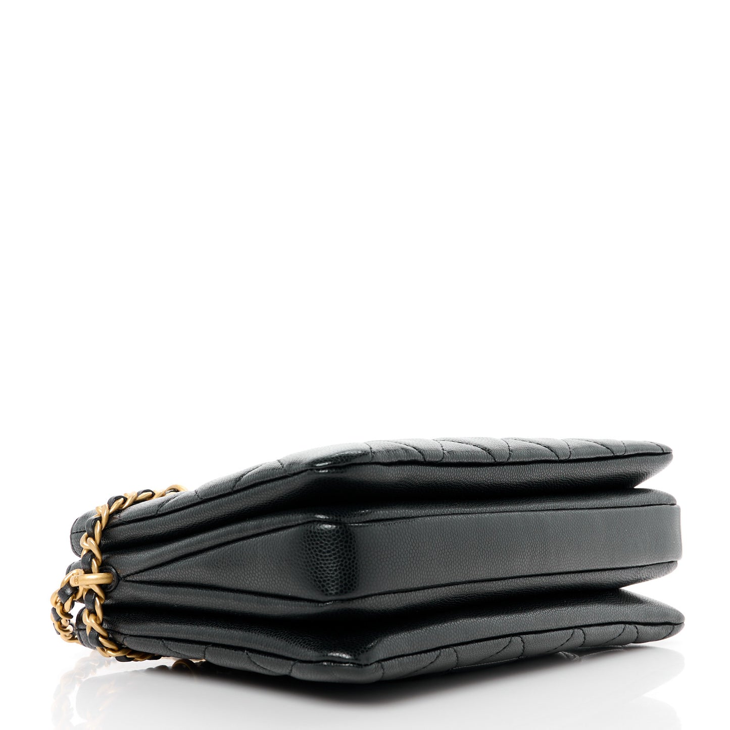 Caviar Quilted Camellia Small Shopping Bag Black