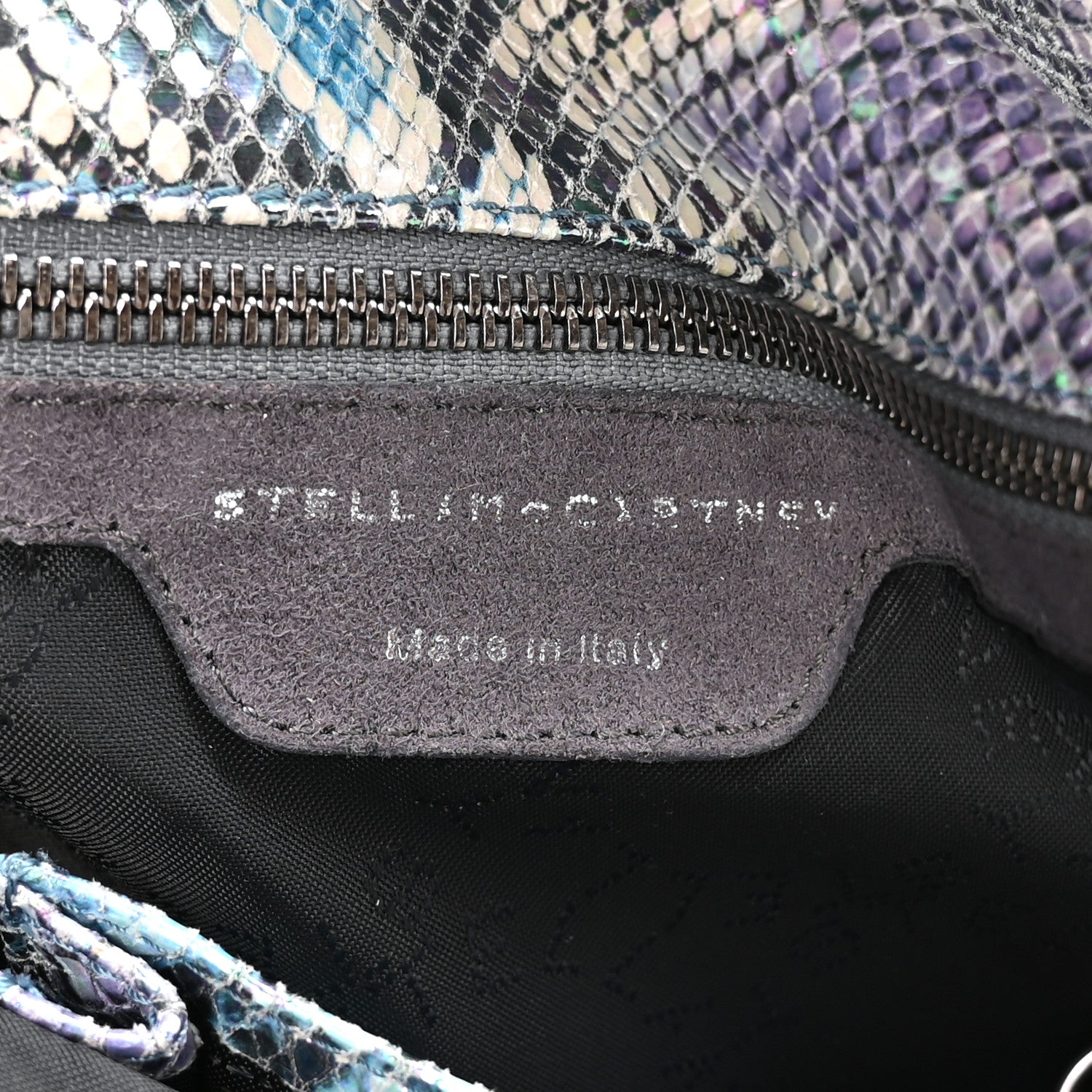 Stella McCartney Eco Python Oleographic Big Falabella Tote Navy 7 of 11