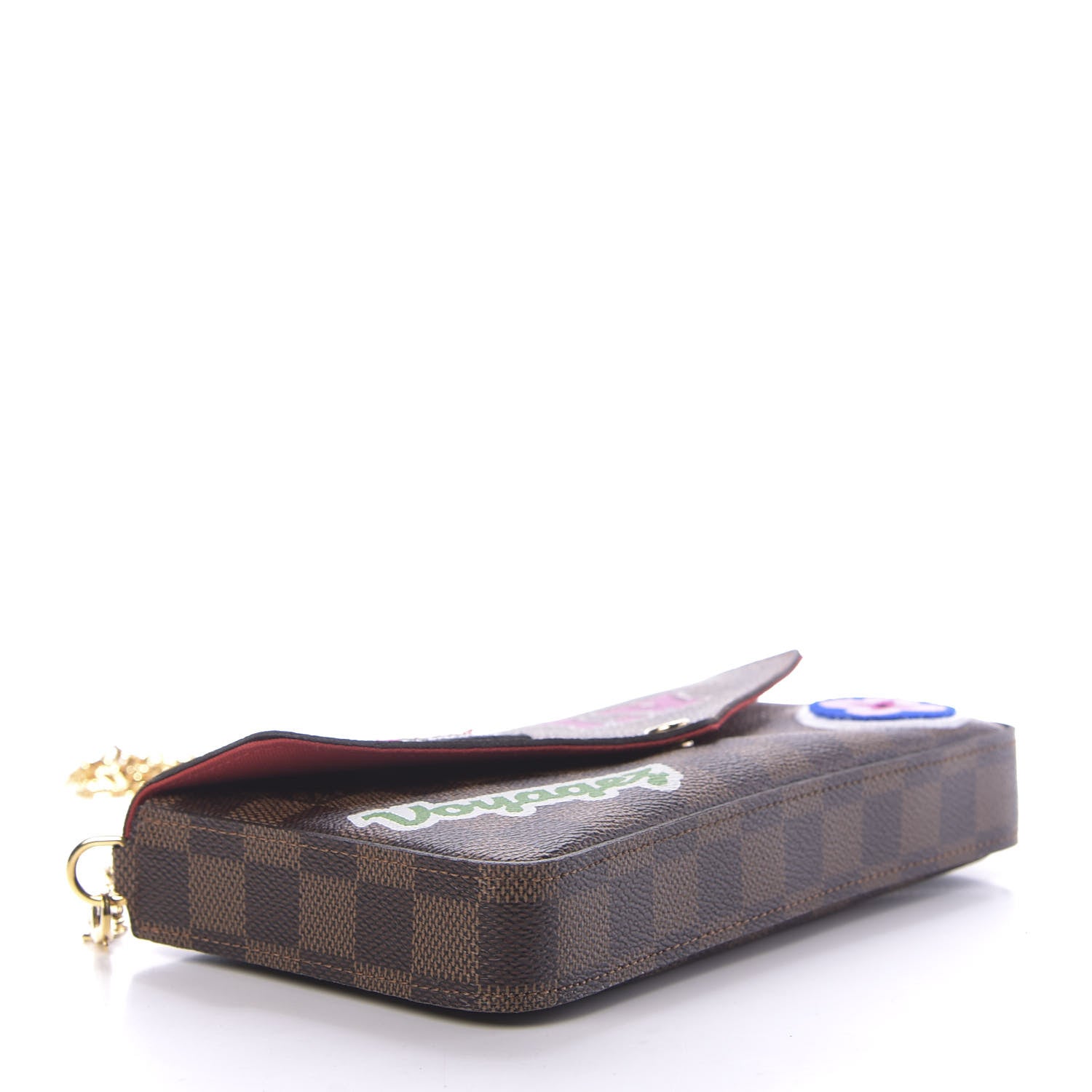 Louis Vuitton Damier Ebene My LV World Tour Pochette Felicie Chain Wallet Coquelicot 4 of 10