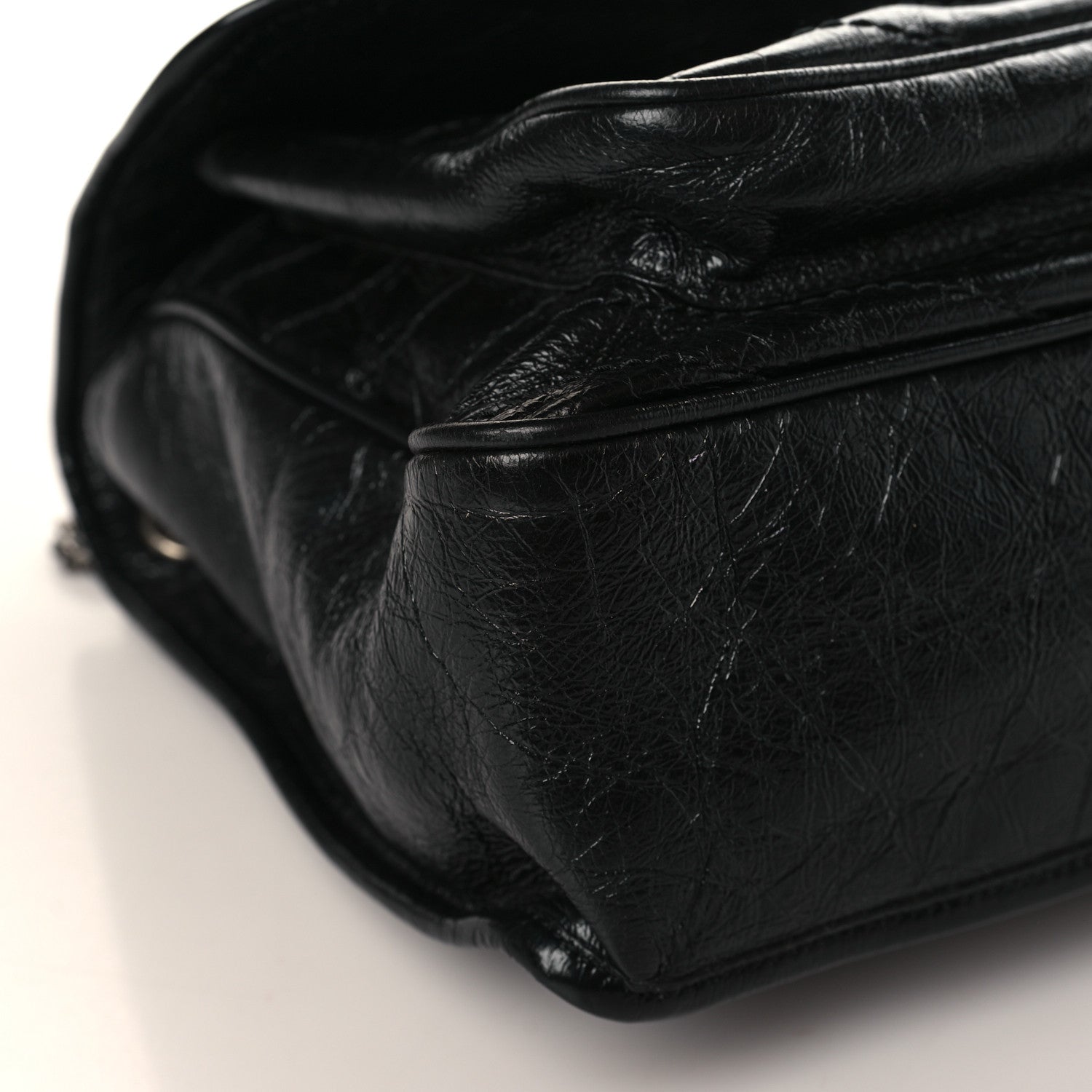 Saint Laurent Crinkled Calfskin Matelasse Monogram Large Niki Chain Satchel Black 8 of 9