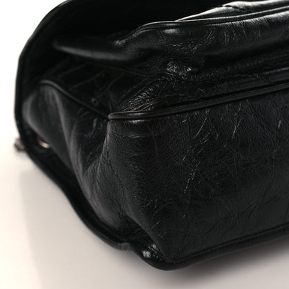 Saint Laurent Crinkled Calfskin Matelasse Monogram Large Niki Chain Satchel Black 8 of 9