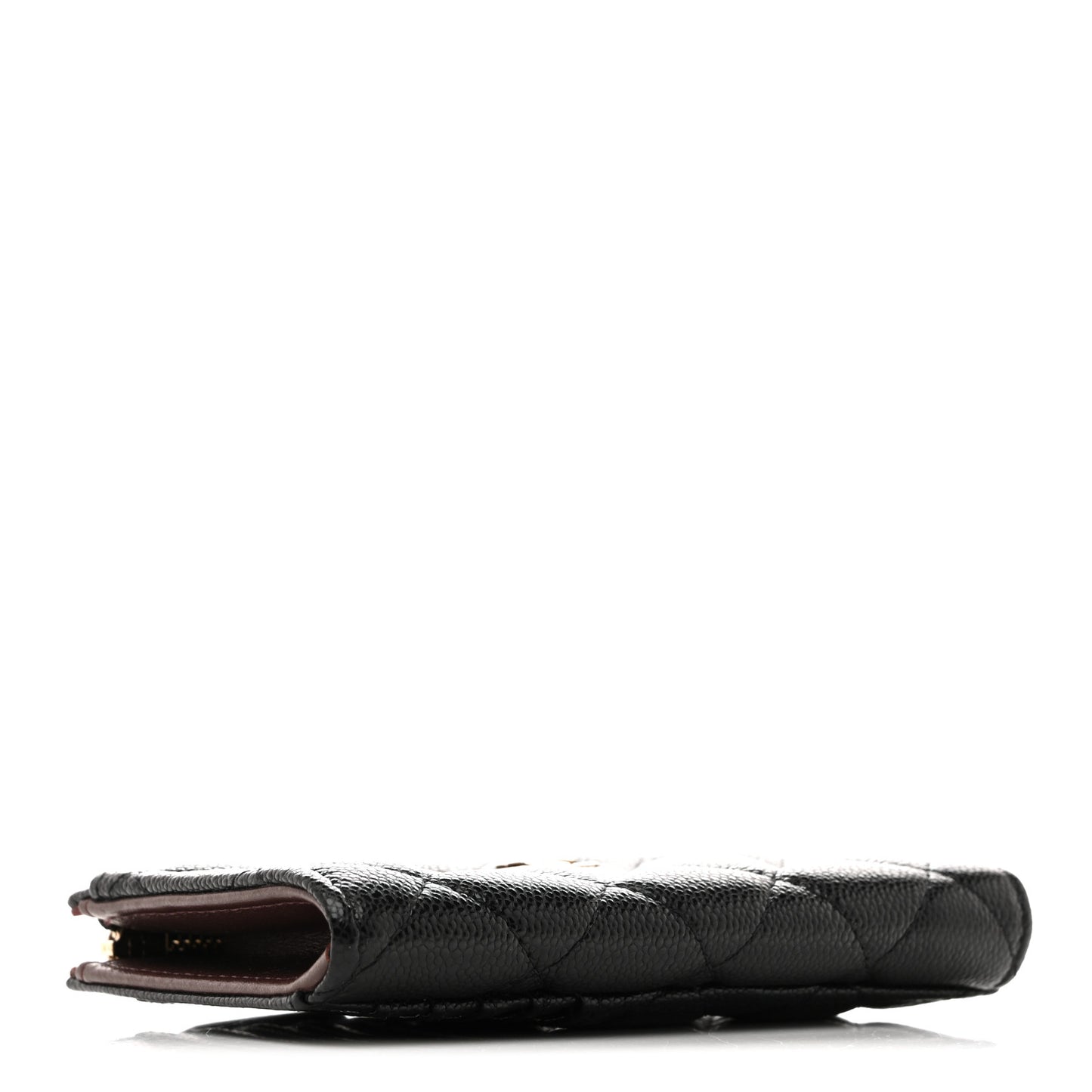 Caviar Quilted CC Zip Around Card Holder Black