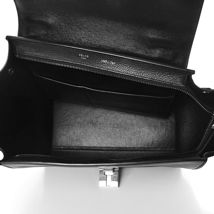 Celine Drummed Calfskin Suede Small Trapeze Black 5 of 8