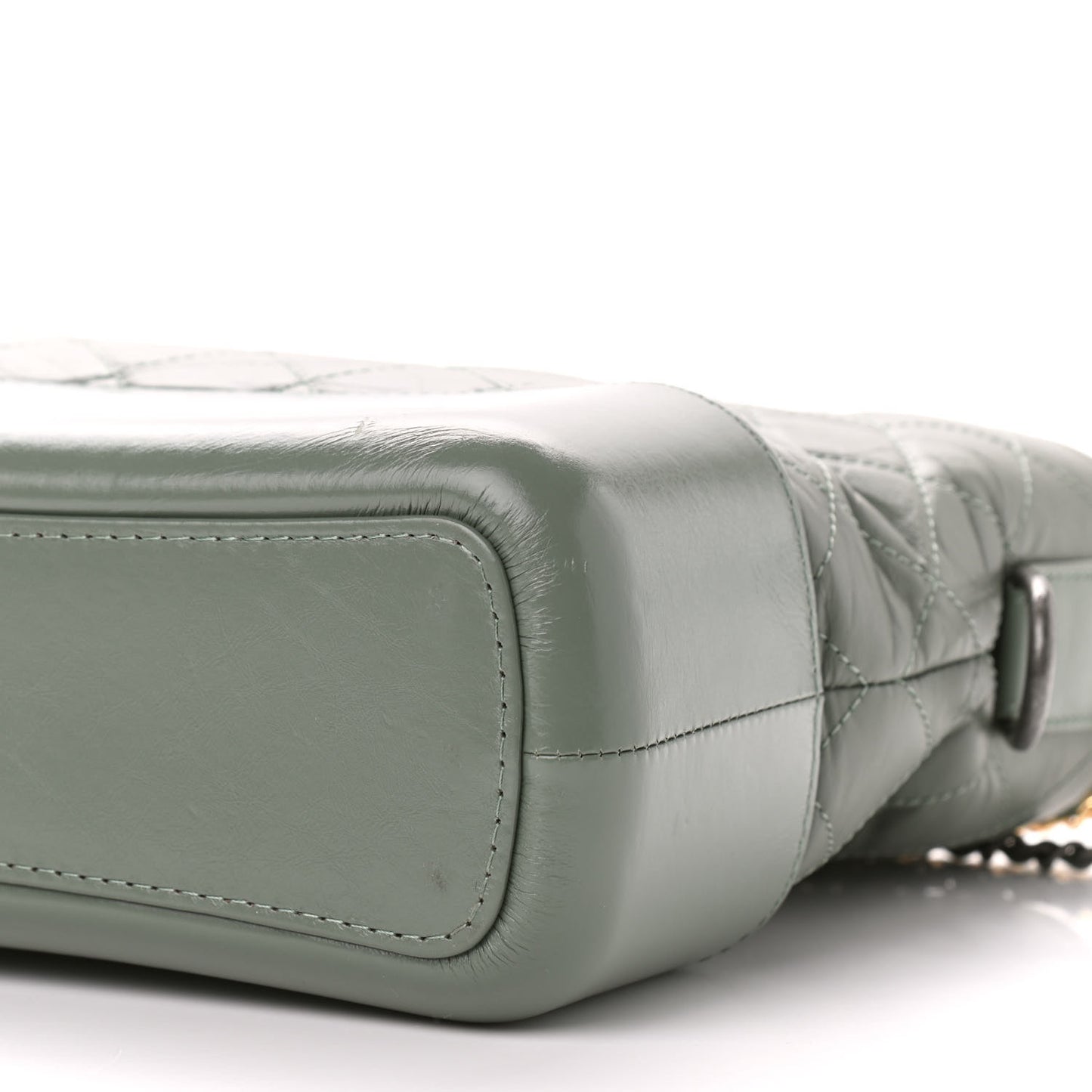 Aged Calfskin Quilted Medium Gabrielle Hobo Green