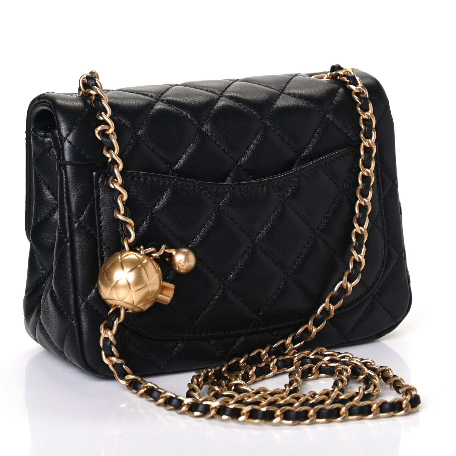 Chanel Lambskin Quilted Mini Pearl Crush Flap Black 2 of 4