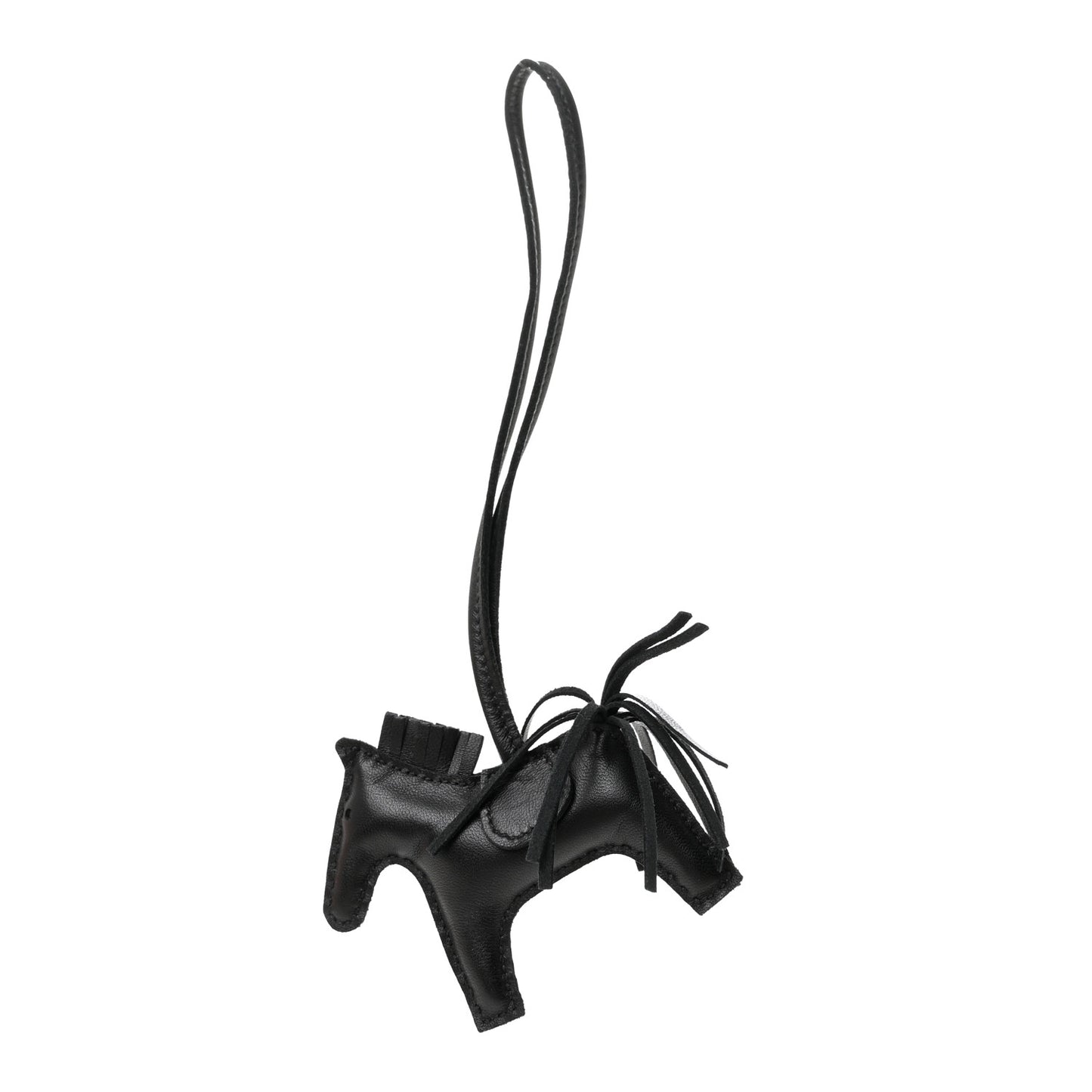 Milo Lambskin Grigri Rodeo Horse Bag Charm PM So Black