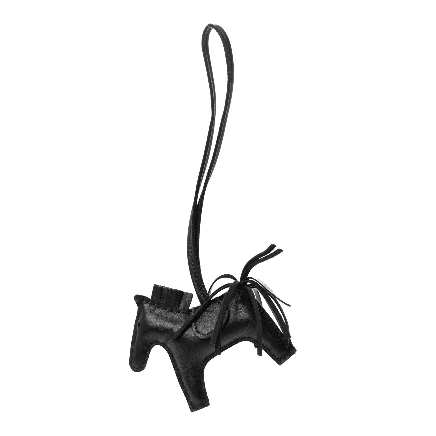 Hermes Milo Lambskin Grigri Rodeo Horse Bag Charm PM So Black 1 of 5