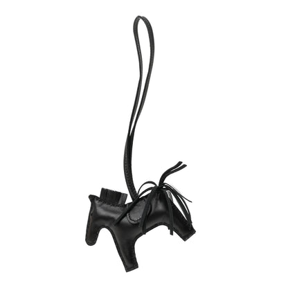 Hermes Milo Lambskin Grigri Rodeo Horse Bag Charm PM So Black 1 of 5