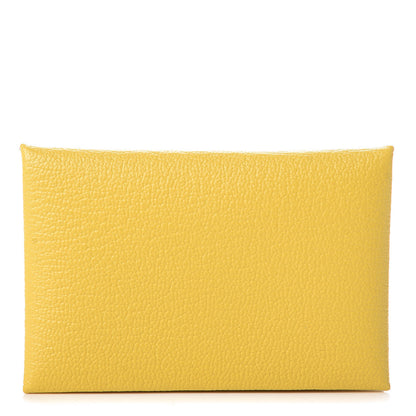 Hermes Chevre Mysore Calvi Card Case Jaune De Naples 1 of 7