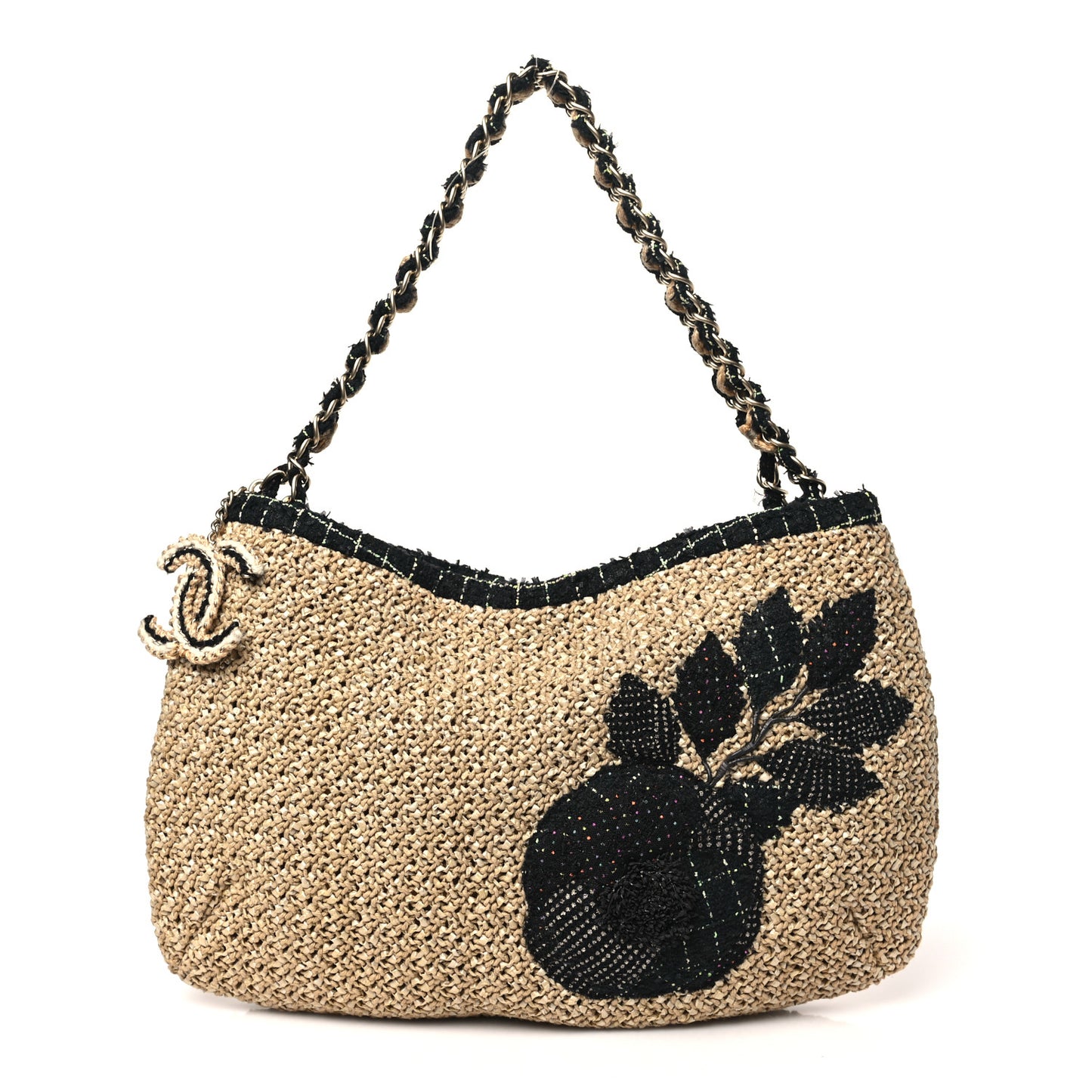 Tweed Woven Raffia Country Coco Hobo