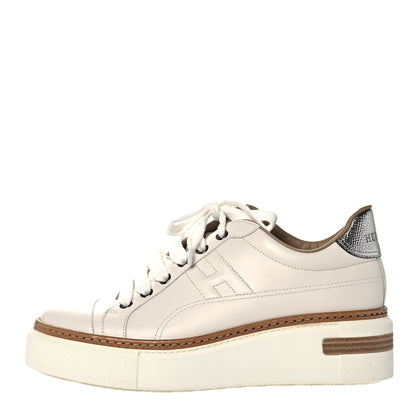 Hermes Calfskin Polo Sneakers 36.5 White 1 of 9