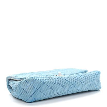 Chanel Neoprene Quilted Medium Single Flap Blue 4 of 12