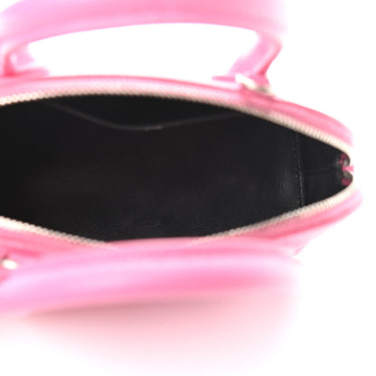 Balenciaga Signature Grained Calfskin Logo XXS Ville Top Handle Bag Rose Bubblegum Black 5 of 11