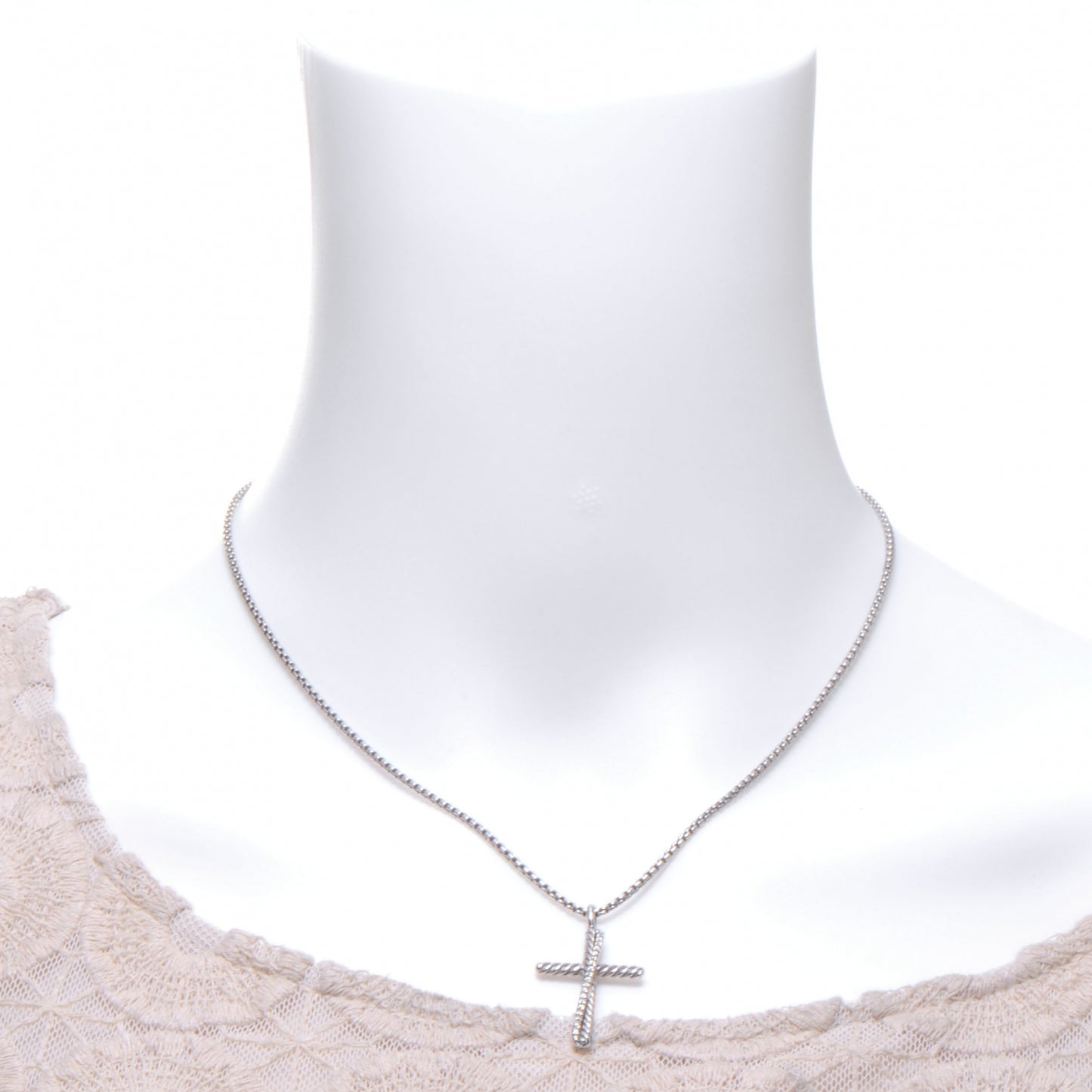 Sterling Silver Crossover Cross Necklace