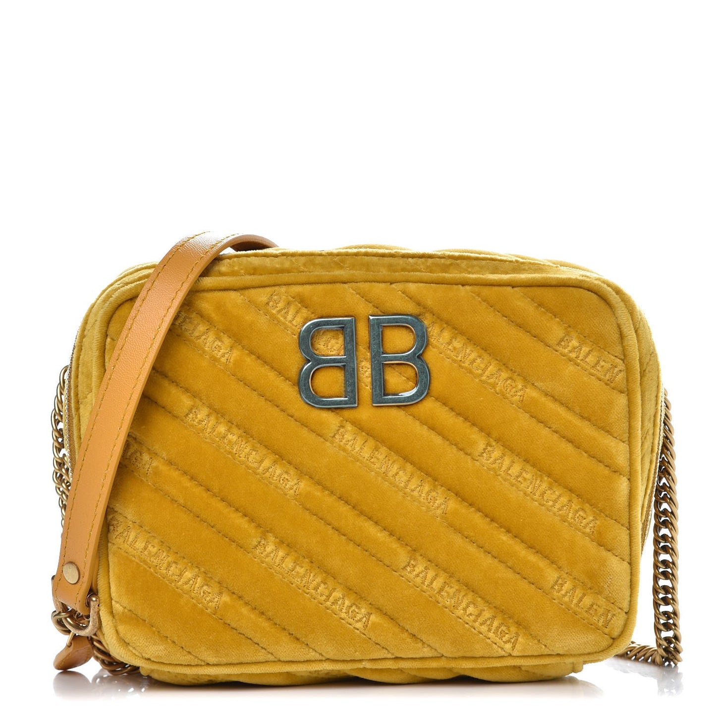 Velvet Logo Matelasse BB XS Reporter Bag Yellow