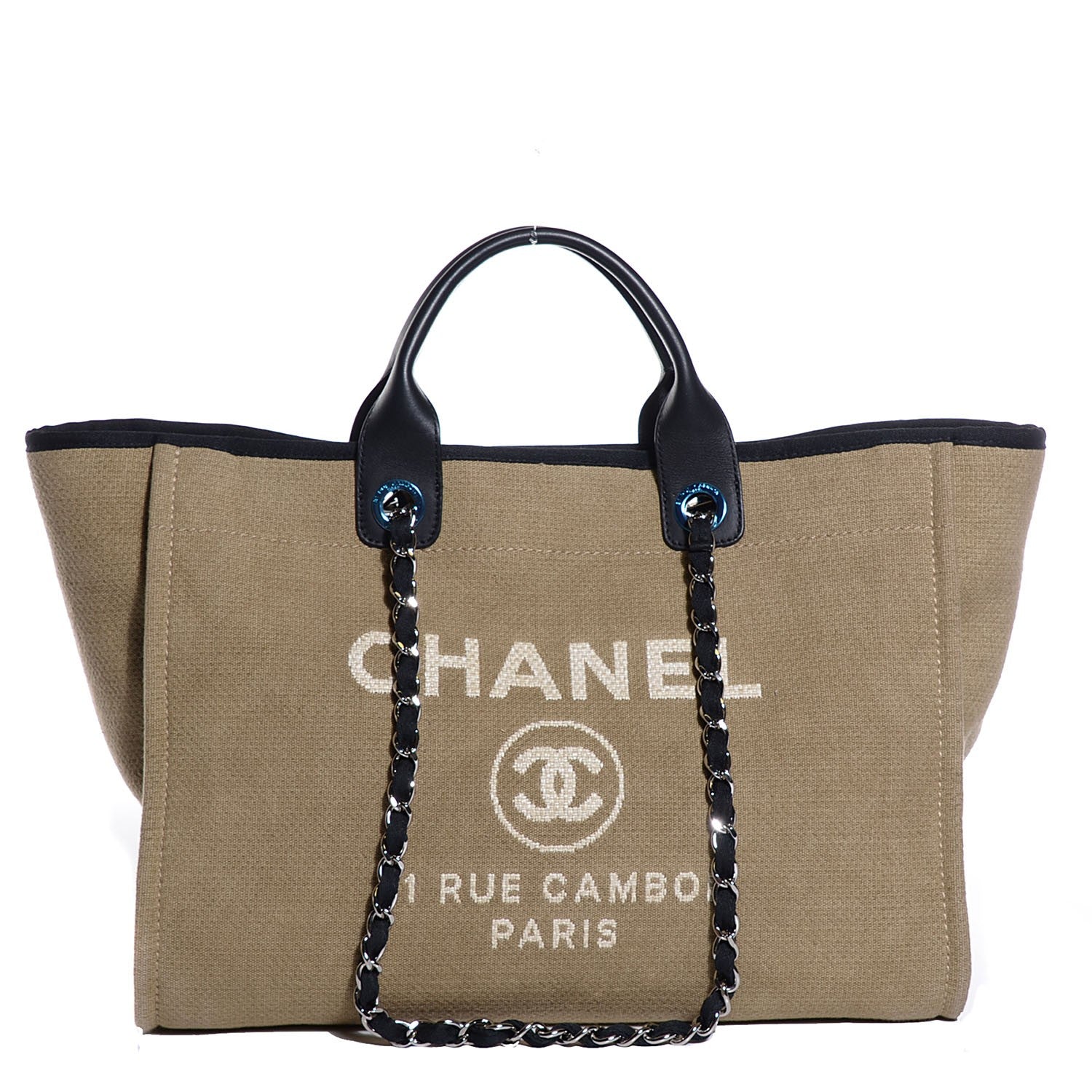 Chanel Canvas Large Deauville Tote Ecru 1 of 7