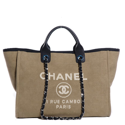 Chanel Canvas Large Deauville Tote Ecru 1 of 7