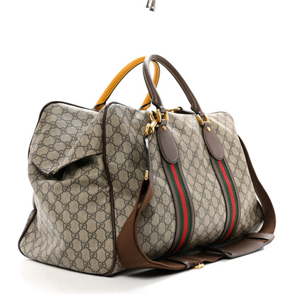 Gucci Soft GG Supreme Monogram Web Neo Vintage Duffle Bag Beige New Acero Crop 2 of 10