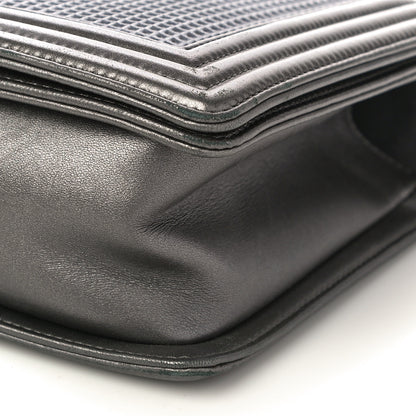 Chanel Lambskin Embossed New Medium Boy Cube Flap Grey 10 of 14