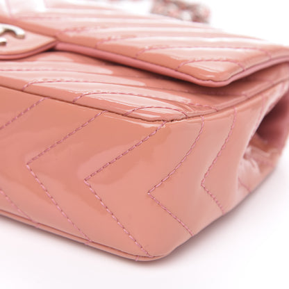 Chanel Patent Chevron Quilted Medium Single Flap Pink 9 of 11