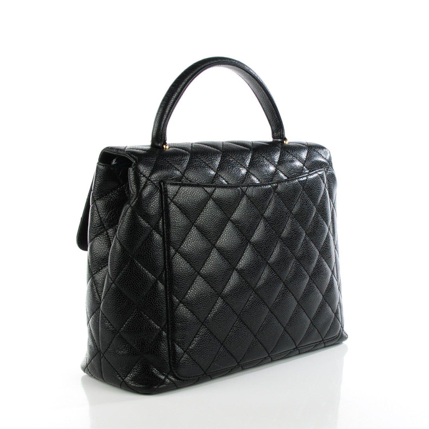 Chanel Caviar Quilted Jumbo Kelly Flap Black 3 of 9