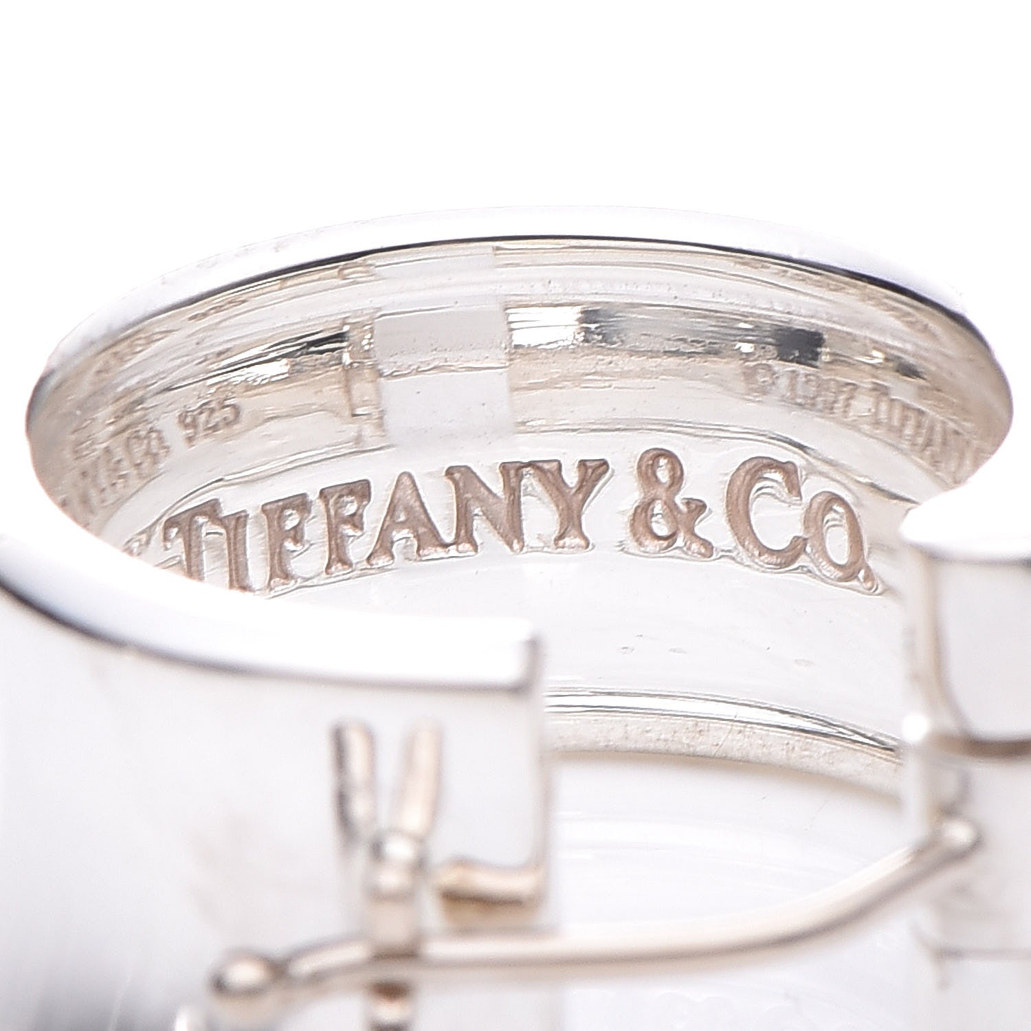 Tiffany Sterling Silver Wide 1837 Hoop Earrings 5 of 10