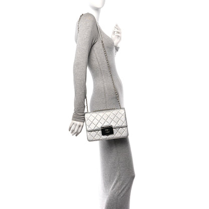 Chanel Metallic Sheepskin Quilted Beauty Lock Flap Silver 2 of 11