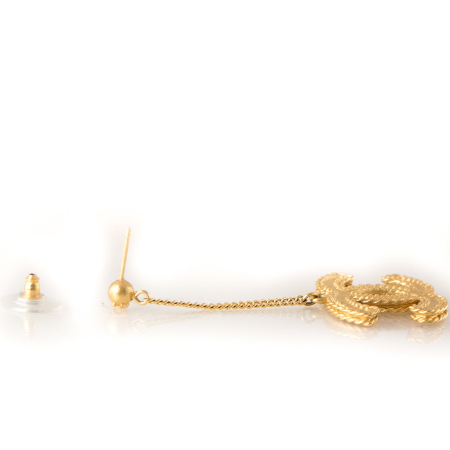 CC Drop Earrings Matte Gold
