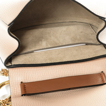 Chloe Grained Calfskin Lambskin Mini Bi-Color Drew Shoulder Bag Powder Beige Caramel 6 of 12