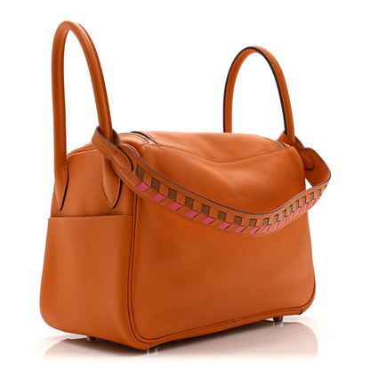 Hermes Swift Epsom Lindy 26 Tressage De  Cuir Orange Gold Rose Azalee 3 of 11